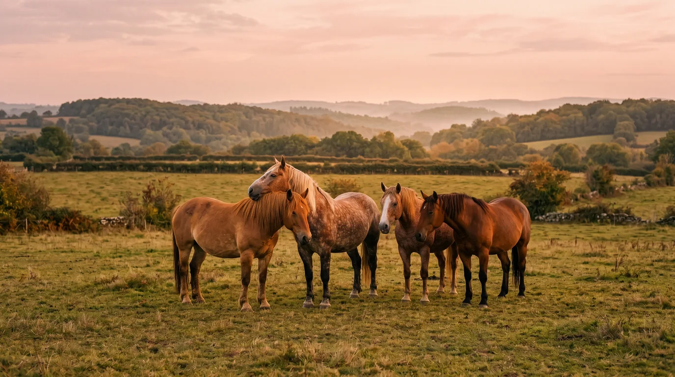 Les chevaux du Cheval 87 Ecurie Villa Maria en liberté, Haute-Vienne